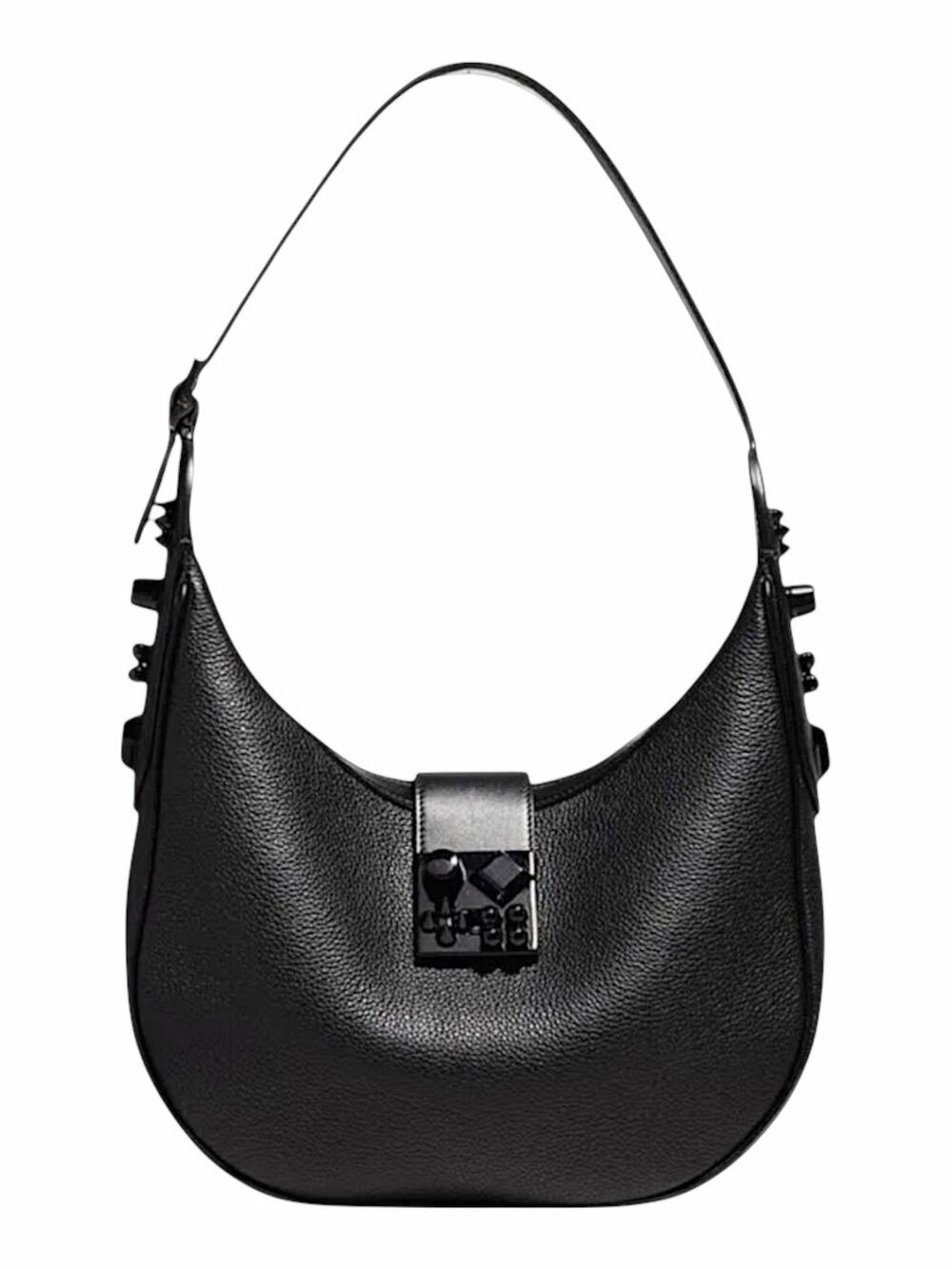 Christian Louboutin Carasky Small Empire Stud Leather Shoulder Bag Black